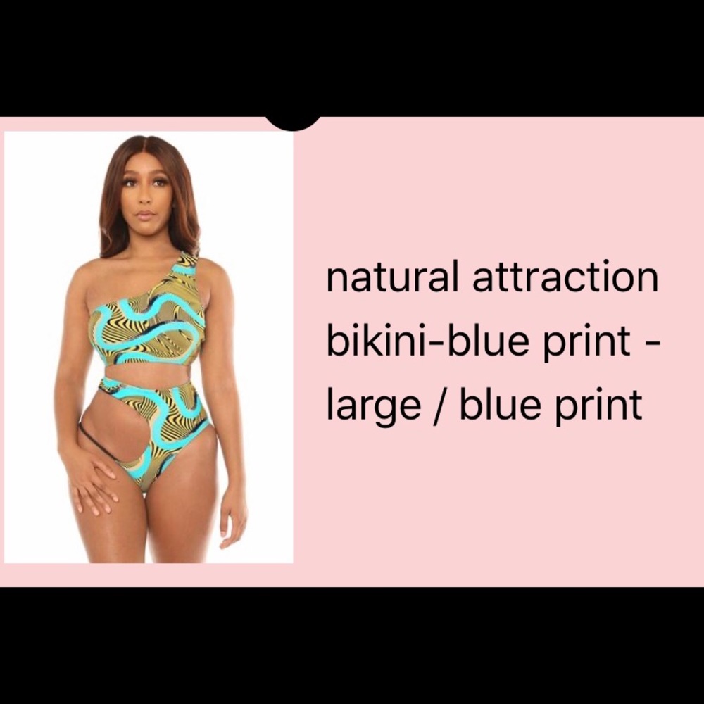 Natural Attraction Blue print two piece swimsuit